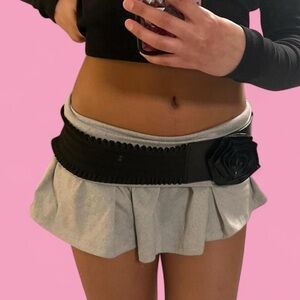 Black Belt with Rose Detail